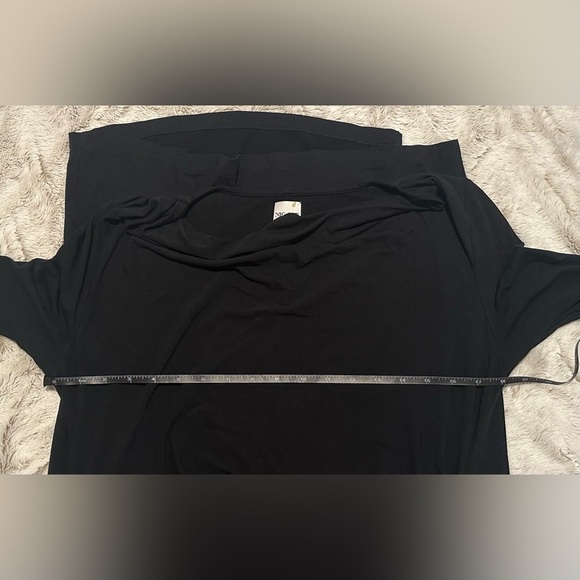 NIC+ZOE Black Long Sleeve Ruched Draped Cowl Neck Dress - Picture 10 of 12